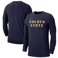 T-shirt à manches longues Nike Golden State Warriors 2024/25 City Edition Essential Logo bleu marine pour homme