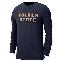 T-shirt à manches longues Nike Golden State Warriors 2024/25 City Edition Essential Logo bleu marine pour homme