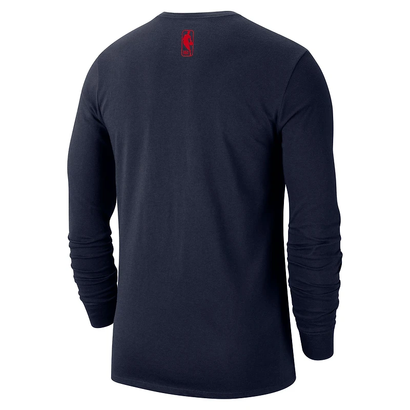 T-shirt à manches longues Nike Golden State Warriors 2024/25 City Edition Essential Logo bleu marine pour homme
