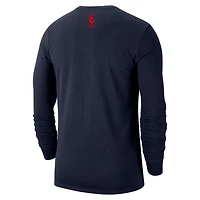 T-shirt à manches longues Nike Golden State Warriors 2024/25 City Edition Essential Logo bleu marine pour homme