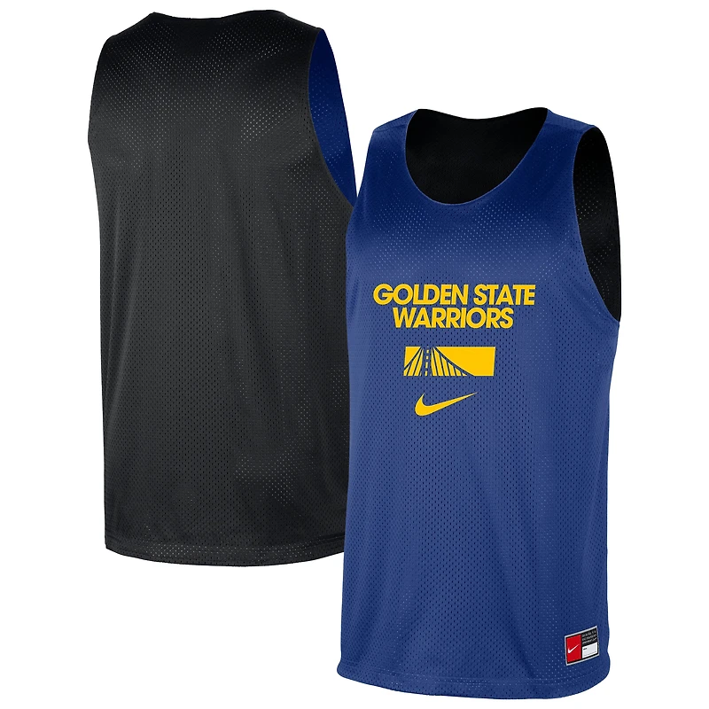 Maillot d'entraînement réversible en maille Nike Royal/Black Golden State Warriors pour homme