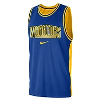 Débardeur en maille Nike Performance pour Homme Golden State Warriors Courtside Versus Force Split DNA Royal/Or