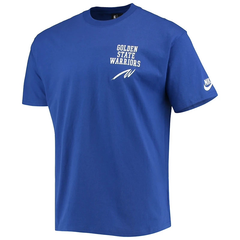 T-shirt Nike Royal Golden State Warriors 2021/22 édition classique Origins Courtside pour homme