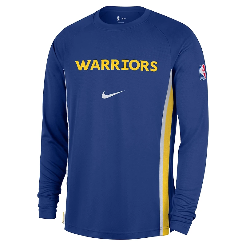 Men's Nike Royal Golden State Warriors 2025/26 Authentic Pre-Game Legend Dri-FIT Long Sleeve Shooting Shirt