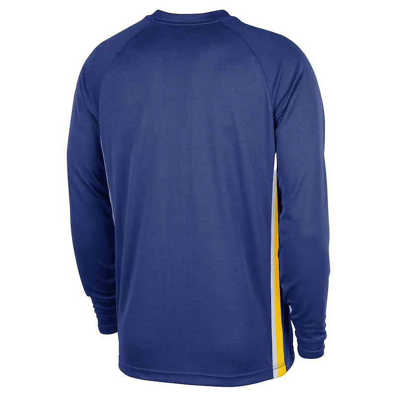 Men's Nike Royal Golden State Warriors 2025/26 Authentic Pre-Game Legend Dri-FIT Long Sleeve Shooting Shirt