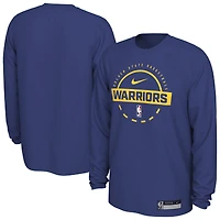 T-shirt d'entraînement Nike Royal Golden State Warriors 2025/26 On-Court Flare Dri-FIT à manches longues pour homme