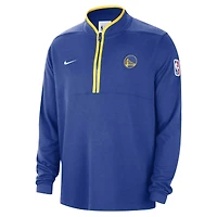 Veste à demi-zip Nike Royal Golden State Warriors Authentic Performance pour homme