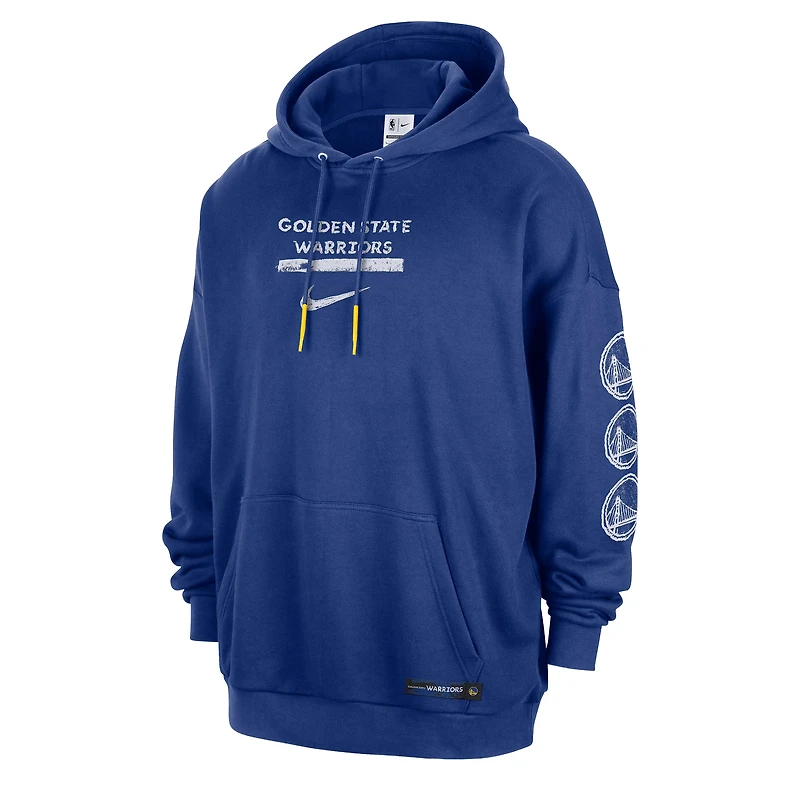 Men's Nike Royal Golden State Warriors Courtside Club Premium Hoodie