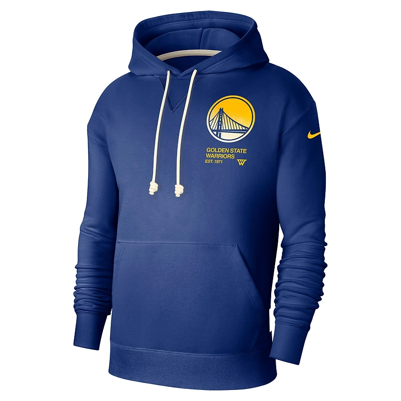 Sweat à capuche Nike Royal Golden State Warriors Courtside Standard Issue Performance pour homme