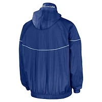 Veste coupe-vent tissée à demi-zip Nike Royal Golden State Warriors Courtside pour homme