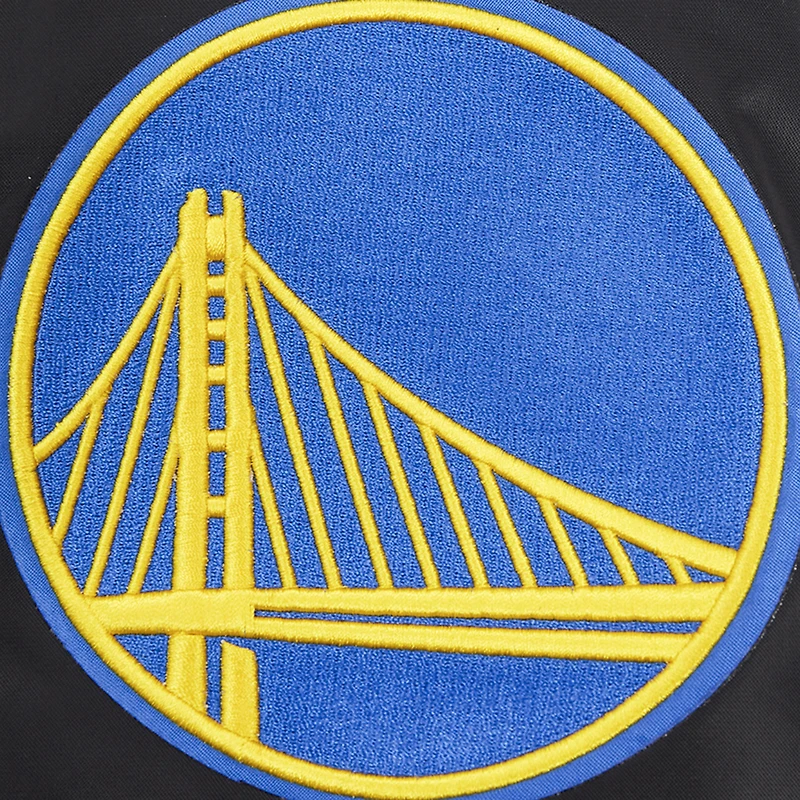 Men's Pro Standard Black Golden State Warriors Script Tail Full-Snap Satin Varsity Jacket