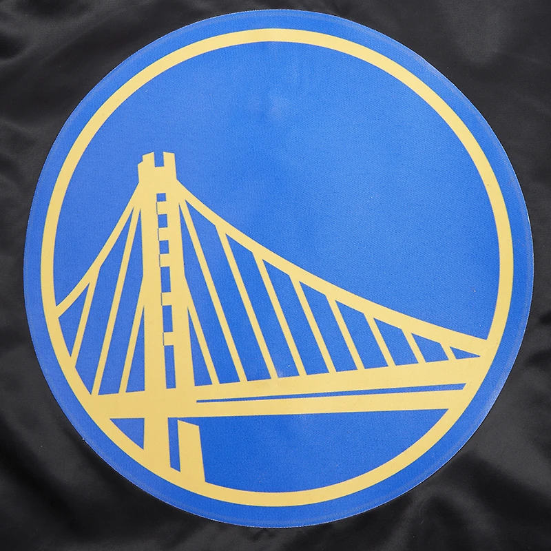 Men's Pro Standard Black Golden State Warriors Script Tail Full-Snap Satin Varsity Jacket