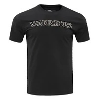 T-shirt noir Pro Standard avec le mot-symbole des Golden State Warriors pour hommes