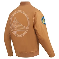 Men's Pro Standard Brown Golden State Warriors Paint The City Full-Zip Jacket