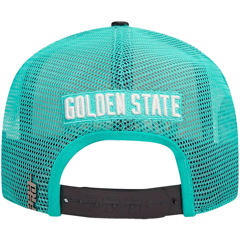 Men's Pro Standard Cream/Teal Golden State Warriors Visor Elite Classic Trucker Snapback Hat