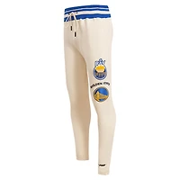 Pantalon de survêtement en polaire rétro classique Golden State Warriors Pro Standard crème pour homme