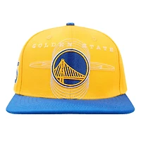 Men's Pro Standard Gold/Royal Golden State Warriors Logo Morph Snapback Hat