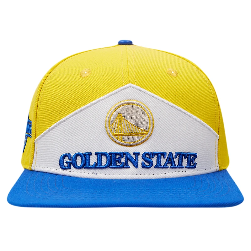 Men's Pro Standard Gold/Royal Golden State Warriors Pinch Chevron Adjustable Hat