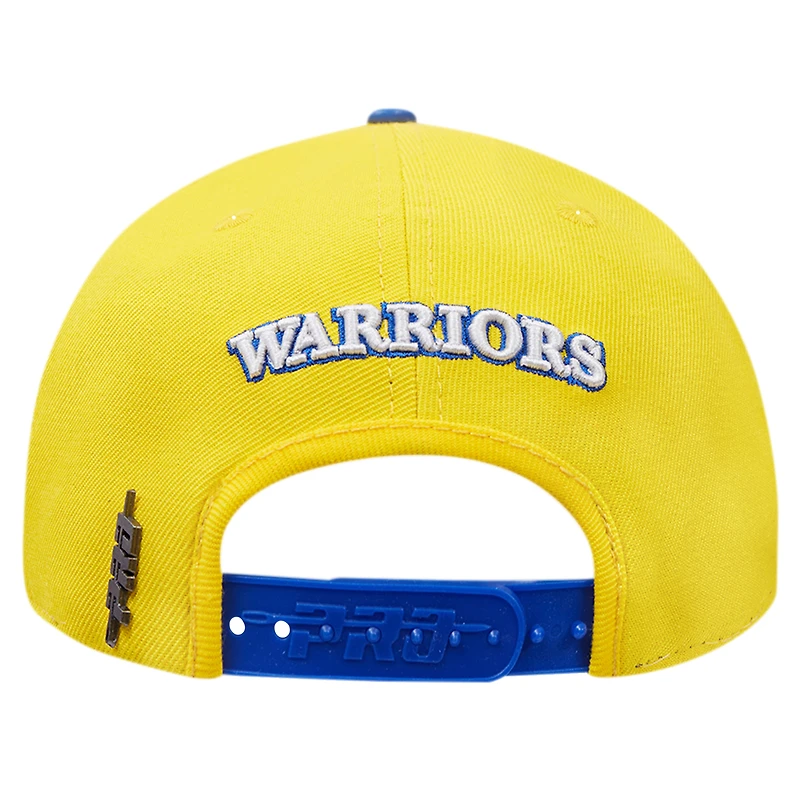 Men's Pro Standard Gold/Royal Golden State Warriors Pinch Chevron Adjustable Hat