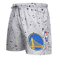 Men's Pro Standard Gray Golden State Warriors Splatter Woven Shorts
