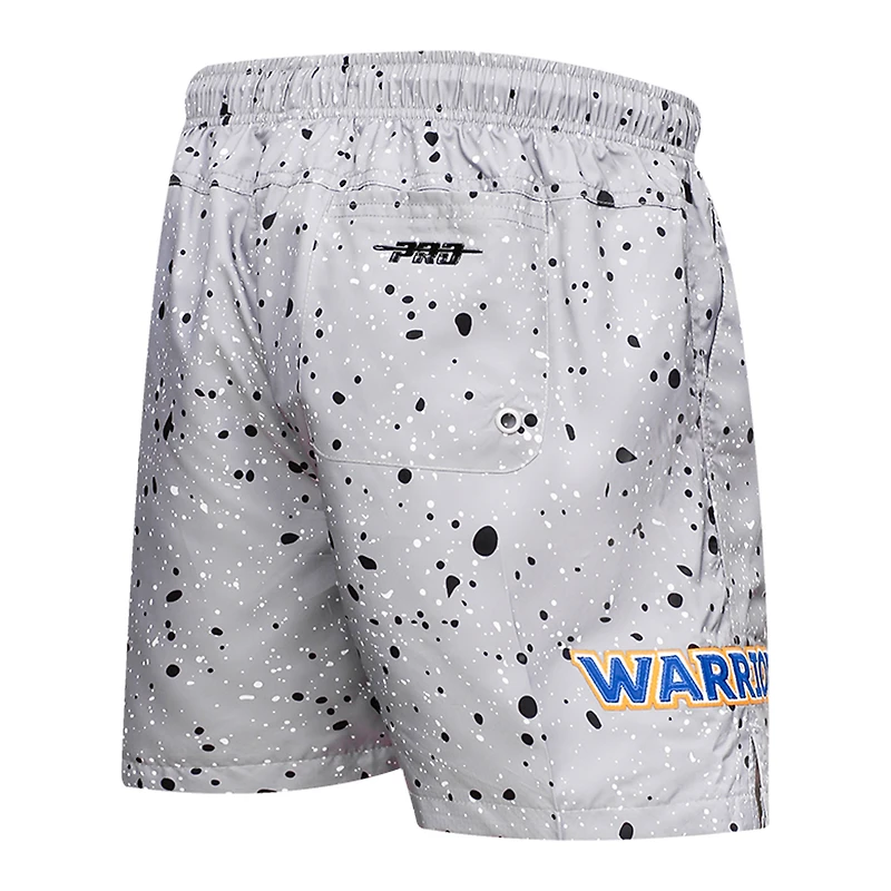 Short tissé à éclaboussures Golden State Warriors Pro Standard pour homme gris
