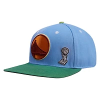 Casquette Snapback 2 tons Pro Standard bleu clair/vert Golden State Warriors Retro Program pour hommes