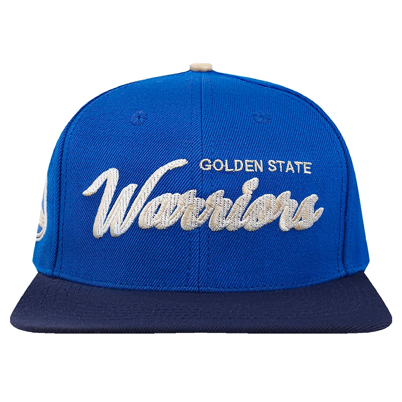 Casquette Snapback Pro Standard Royal/Navy pour homme des Golden State Warriors