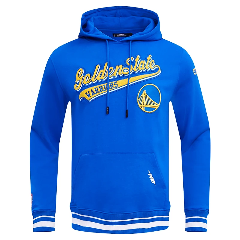 Men's Pro Standard Royal Golden State Warriors Script Tail Pullover Hoodie
