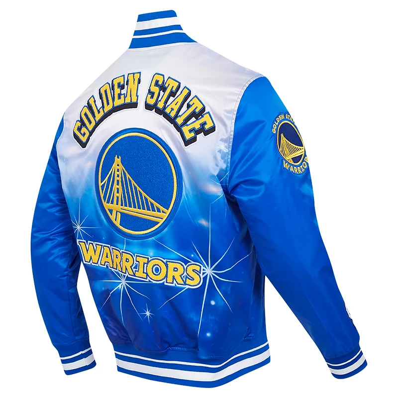 Veste à boutons-pression en satin sublimé Pro Standard Royal Golden State Warriors pour homme