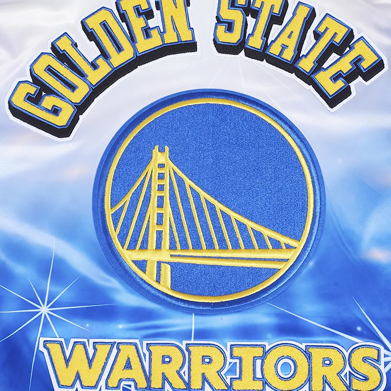 Men's Pro Standard Royal Golden State Warriors Sublimated Satin Full-Snap Jacket