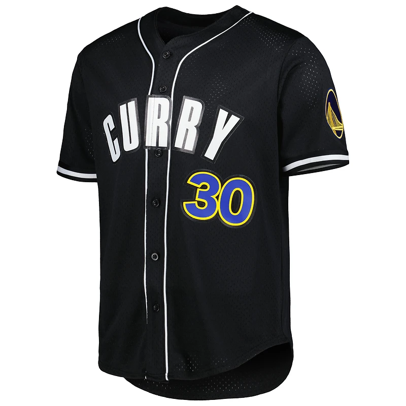 Chemise boutonnée de baseball pour homme Stephen Curry noir Golden State Warriors Capsule Player Pro Standard