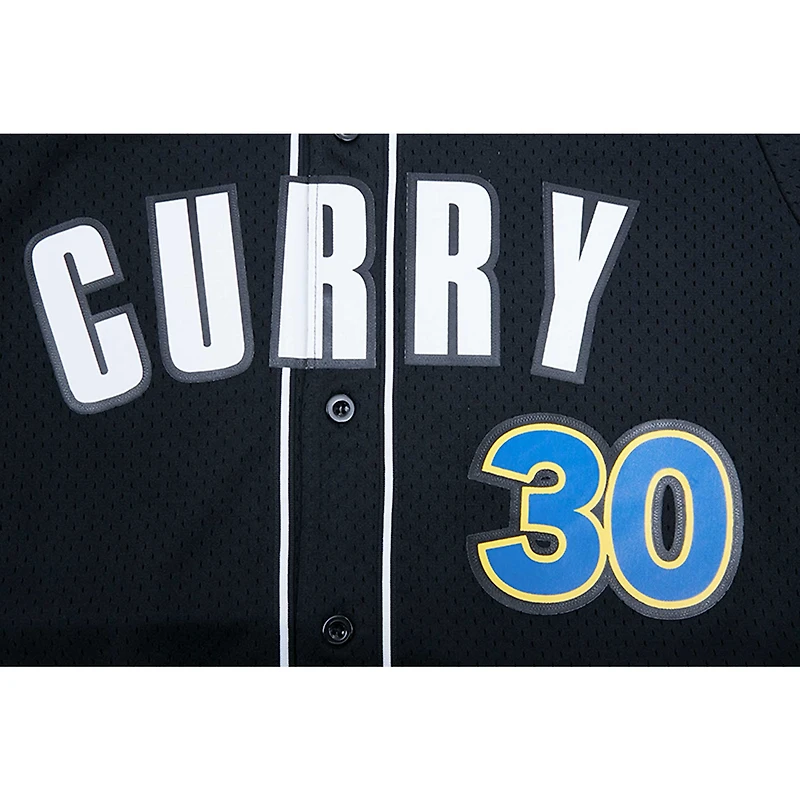 Chemise boutonnée de baseball pour homme Stephen Curry noir Golden State Warriors Capsule Player Pro Standard