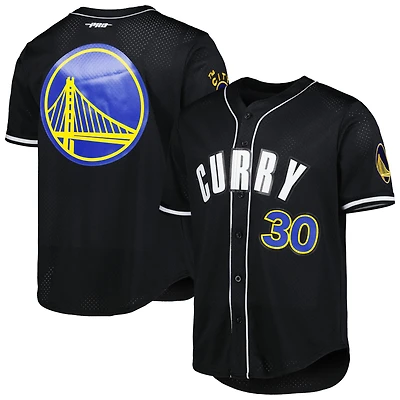 Chemise boutonnée de baseball pour homme Stephen Curry noir Golden State Warriors Capsule Player Pro Standard