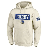 Sweat à capuche double face tri-blend pour homme avec profil Stephen Curry Cream Golden State Warriors Big & Tall Player