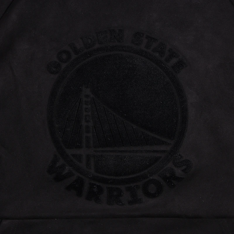 Men's Protege Black Golden State Warriors Eco-Friendly Functional Suede Fashion Tonal Hoodie