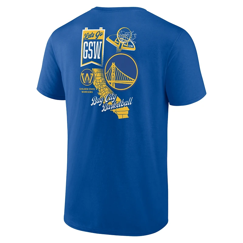 T-shirt Royal Golden State Warriors Split Zone pour homme