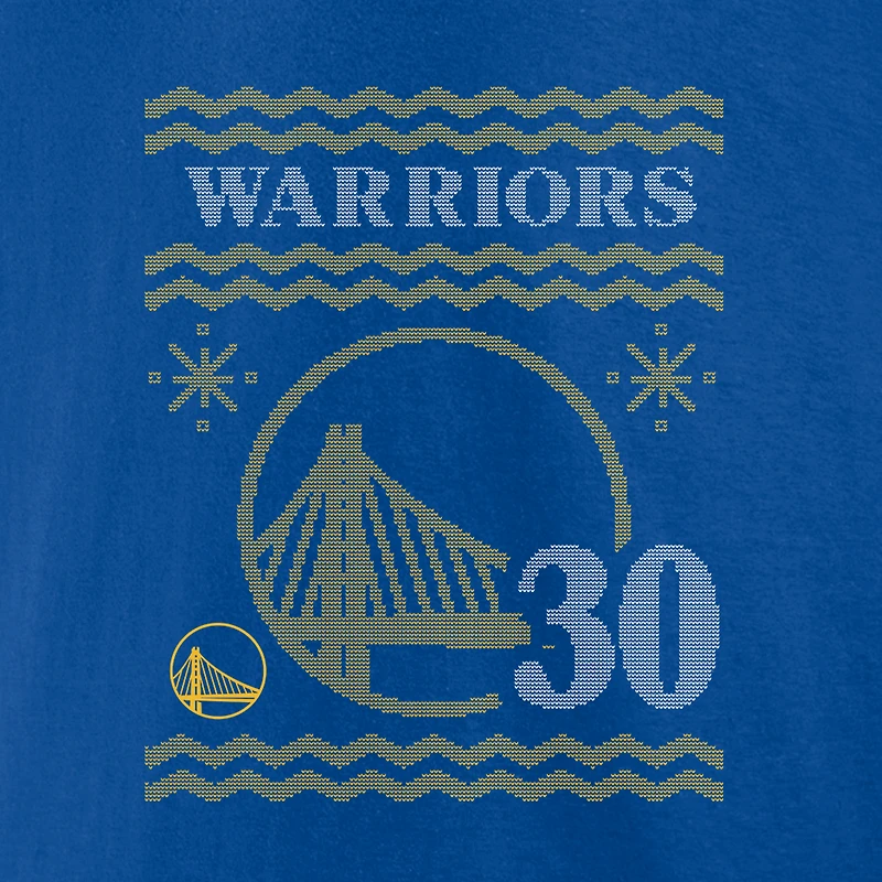 Men's Royal Golden State Warriors Ugly Sweater Name & Number T-Shirt