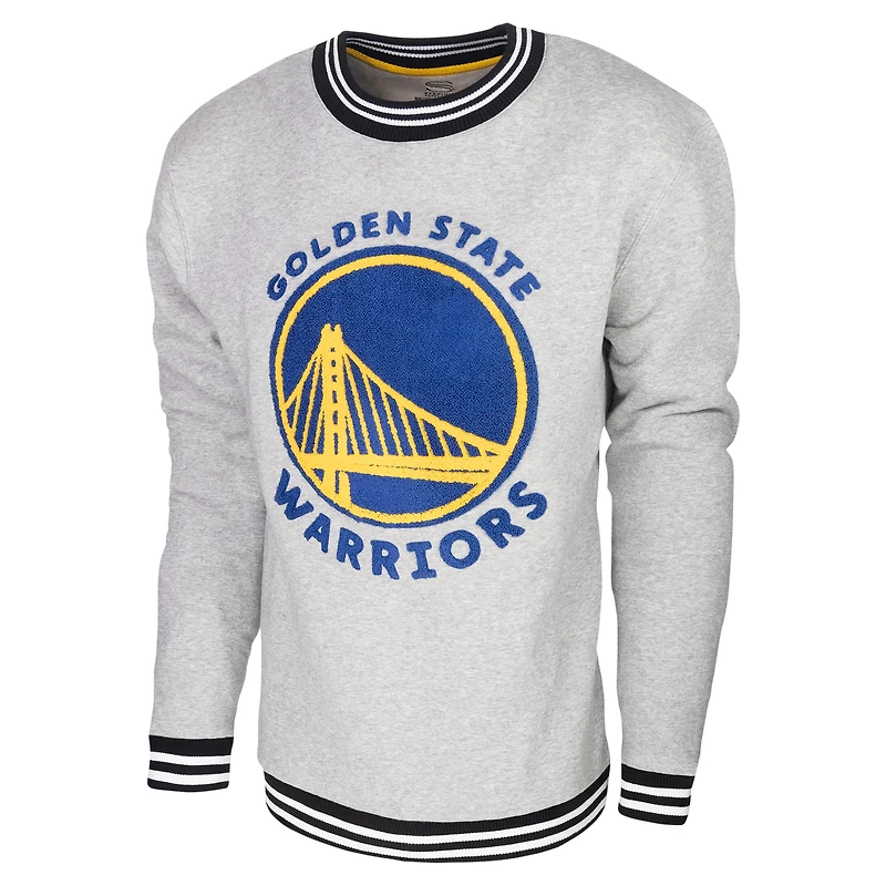 Men's Stadium Essentials Heather Gray Golden State Warriors Club Level Pullover Sweatshirt