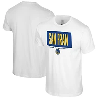 T-shirt blanc Stadium Essentials pour homme, motif barre transversale des Golden State Warriors