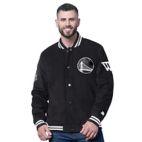 Veste universitaire noire en velours côtelé noir pour homme des Golden State Warriors