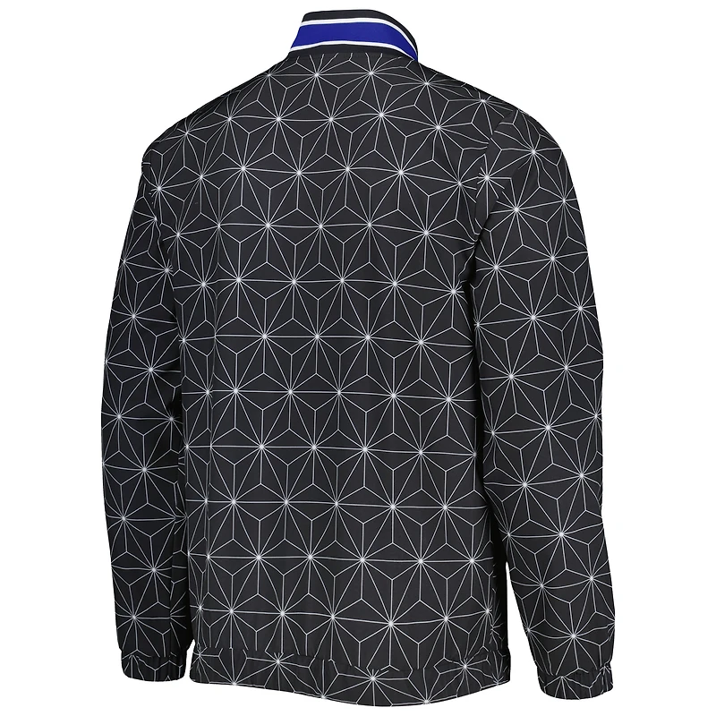 Veste universitaire Starter Black Golden State Warriors In-Field Play Fashion en satin entièrement zippée pour homme