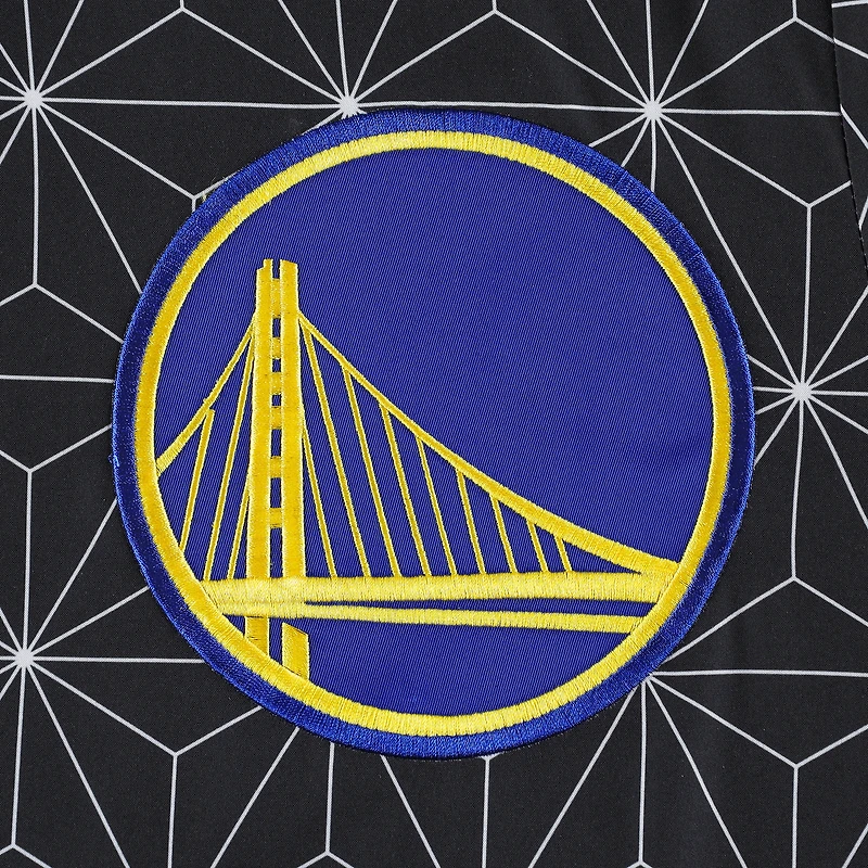 Veste universitaire Starter Black Golden State Warriors In-Field Play Fashion en satin entièrement zippée pour homme