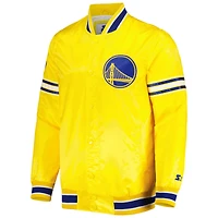 Veste universitaire Starter Gold Golden State Warriors Slider en satin à boutons-pression pour homme