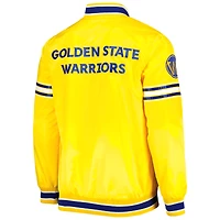 Veste universitaire Starter Gold Golden State Warriors Slider en satin à boutons-pression pour homme