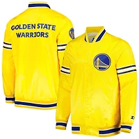 Veste universitaire Starter Gold Golden State Warriors Slider en satin à boutons-pression pour homme