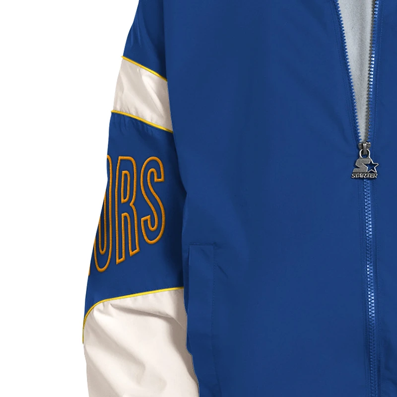 Men's Starter Royal Golden State Warriors The Gust Full-Zip Hooded Jacket