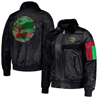 Veste Starter x Ty Mopkins noire pour homme Golden State Warriors Black History Month Satin Full-Zip Jacket