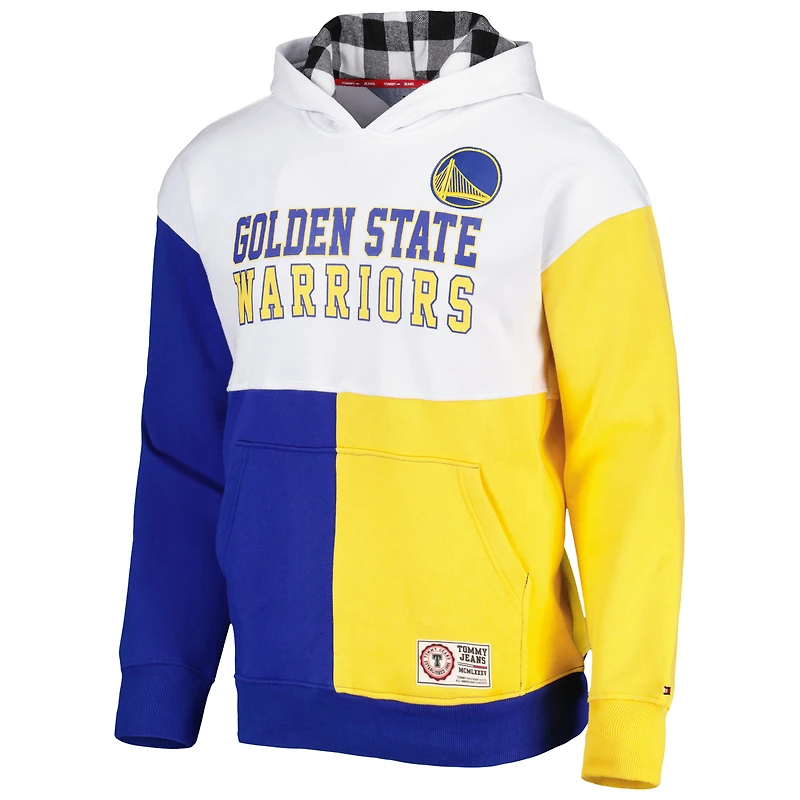 Men's Tommy Jeans White/Royal Golden State Warriors Andrew Split Pullover Hoodie