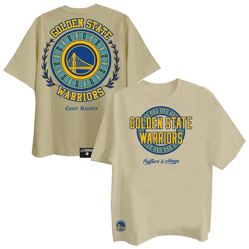 T-shirt premium kaki Two Hype pour homme, collection mondiale des Golden State Warriors