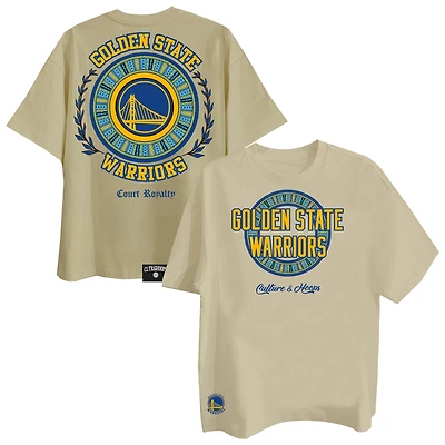T-shirt premium kaki Two Hype pour homme, collection mondiale des Golden State Warriors